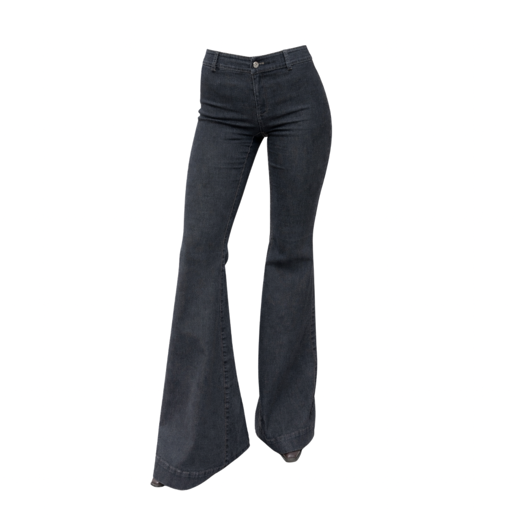 LOVA FLARED DENIM dark grey