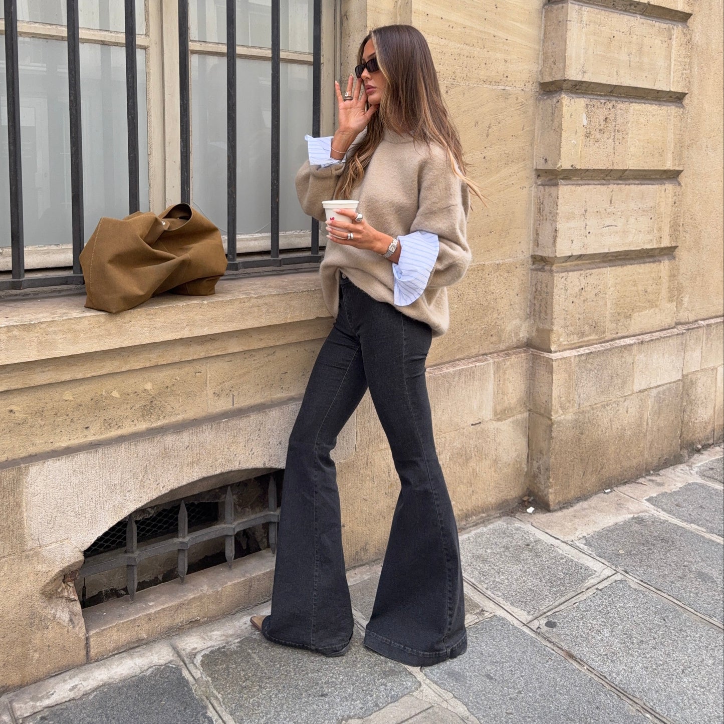 LOVA FLARED DENIM dark grey