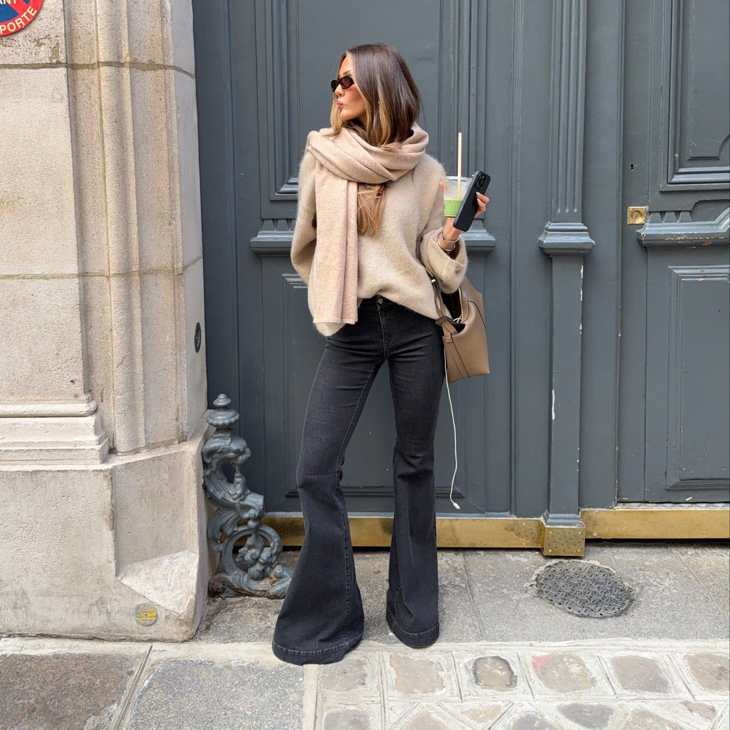 LOVA FLARED DENIM dark grey