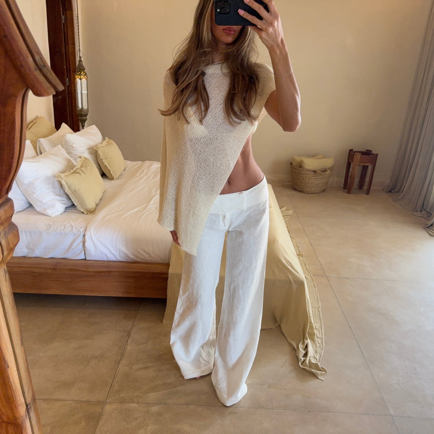 WIDE LINEN PANTS